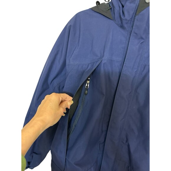 Patagonia Mens Goretex Nylon Blue Waterproof Hooded Rain Ski Full Zip Jacket  M - Picture 7 of 16